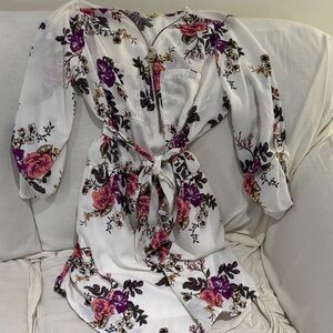 Wishful Park Floral Midi Dress - White and Purple